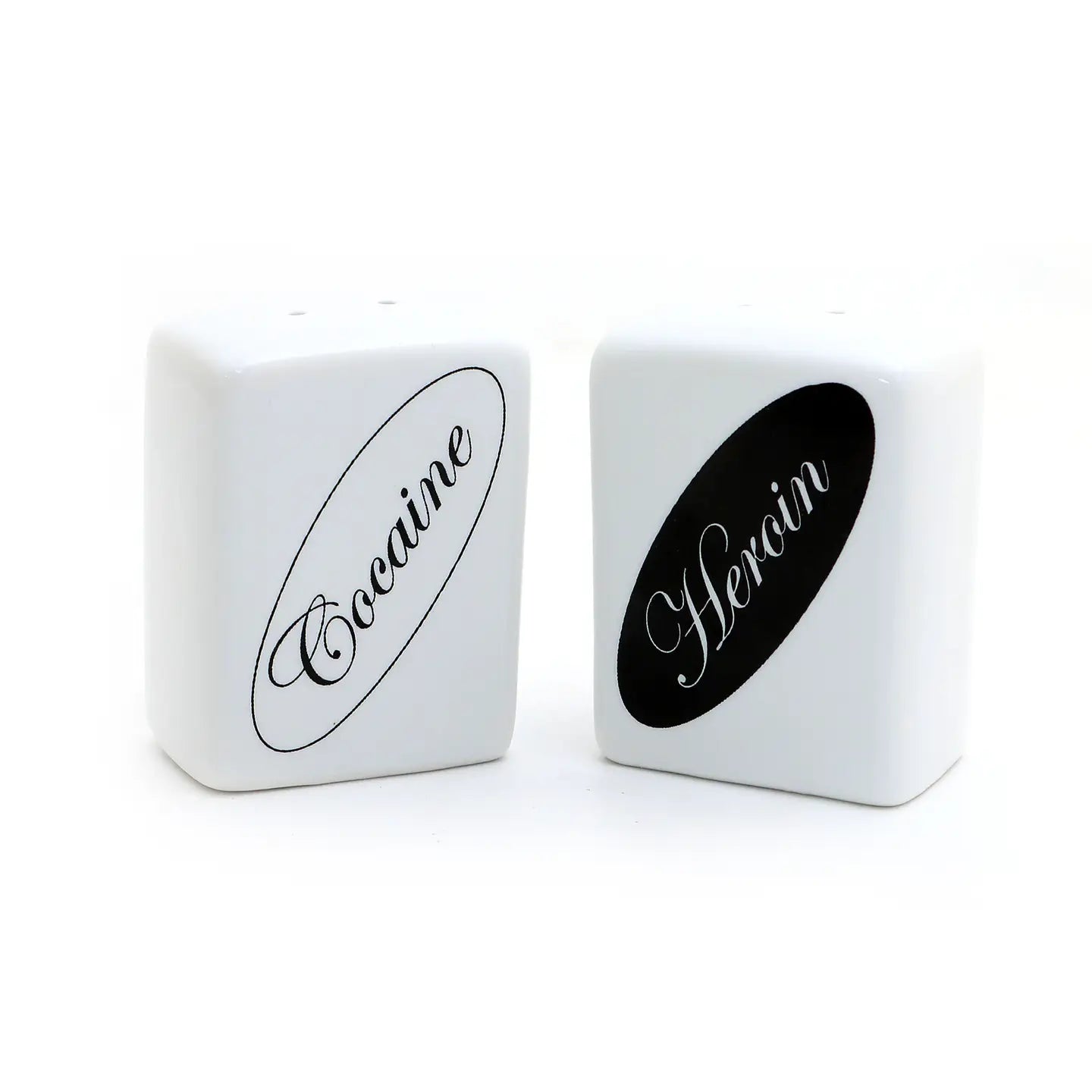 Cocaine and Heroin Salt and Pepper Shaker Set