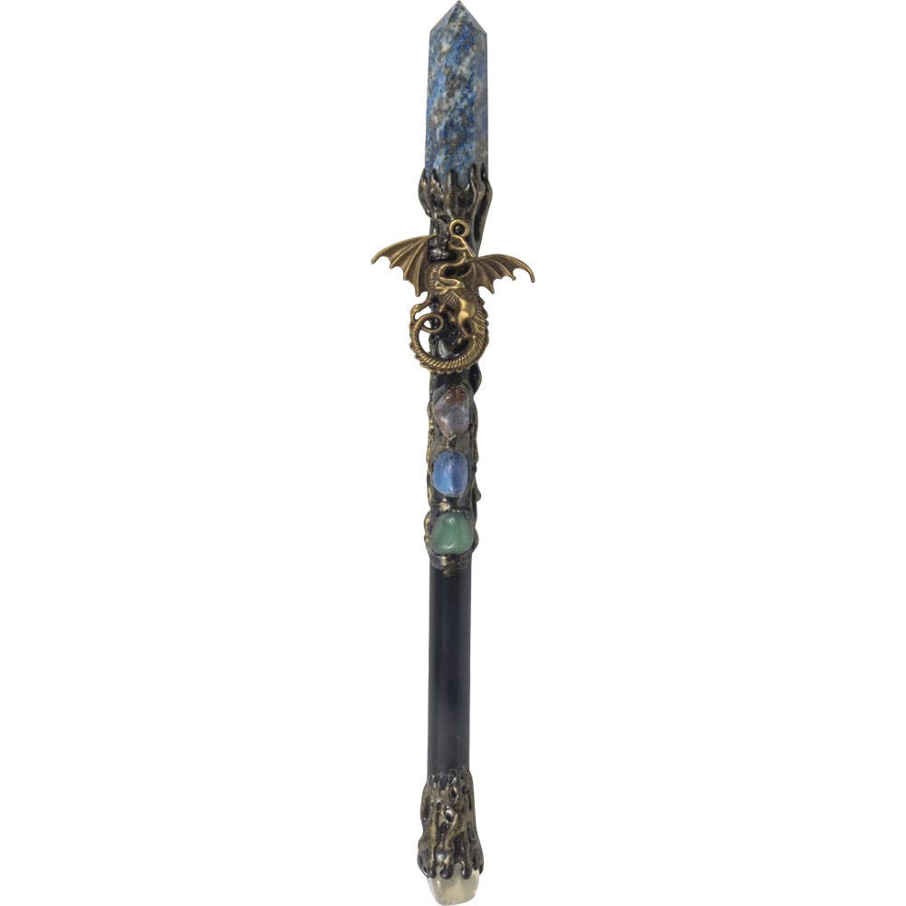 Lapis Point w/ Gold Dragon Magic Wand