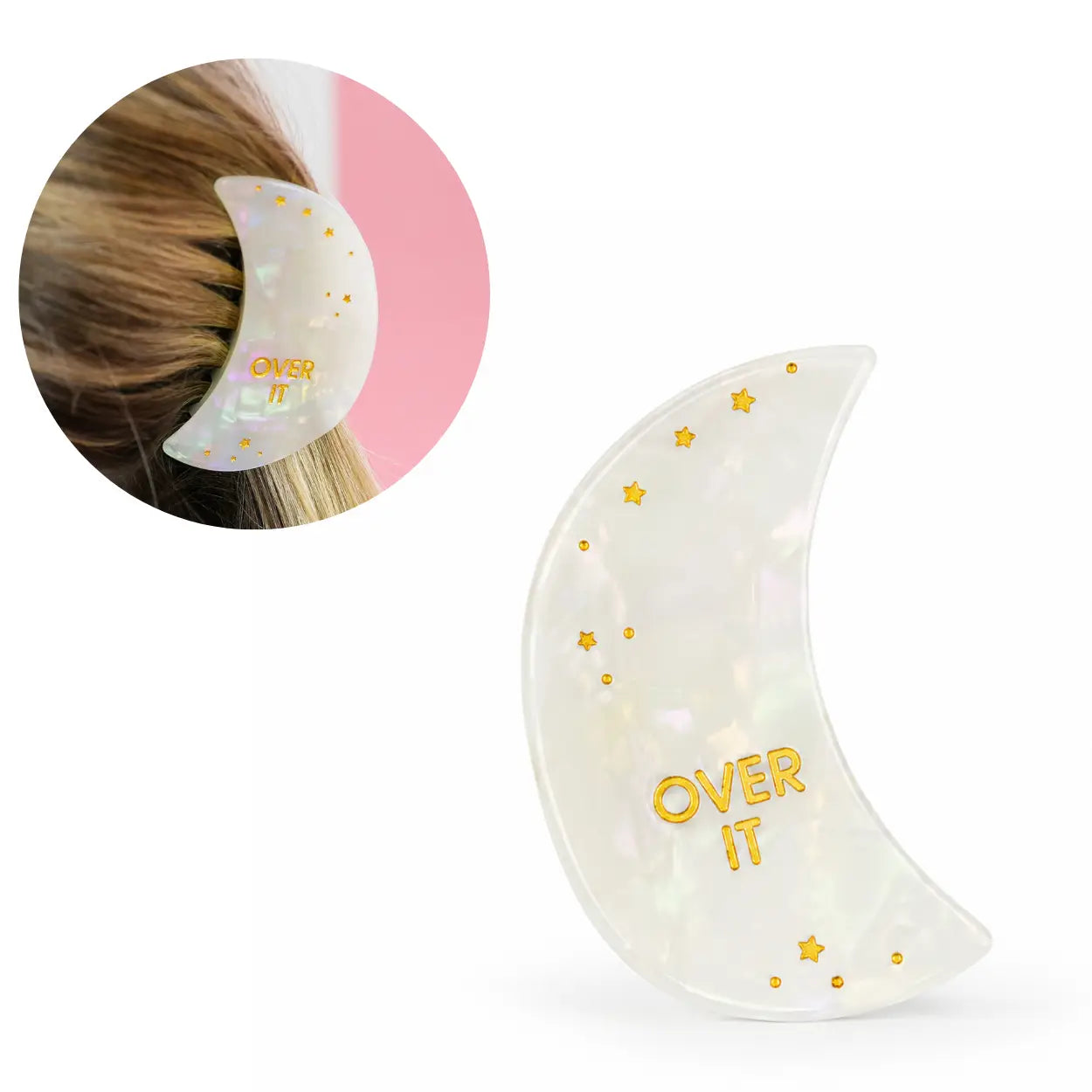 Over It - Crescent Moon Acetate Hair Claw Clip
