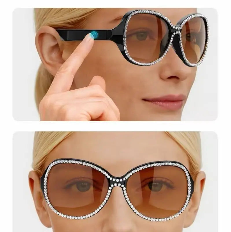 Smart Wireless Glasses W/Crystals