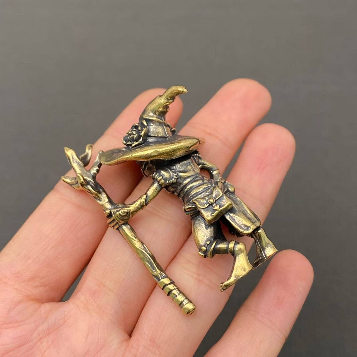 Brass Wizard Frog Desktop Ornament