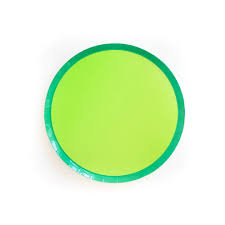 Green Colorblock Paper Plate Set