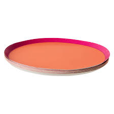Pink Colorblock Paper Plate Set
