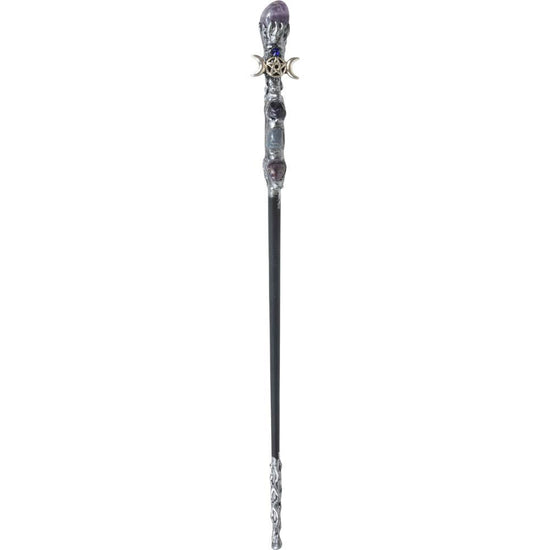 Magick Wand - Silver Triple Moon w/ Amethyst (Each)