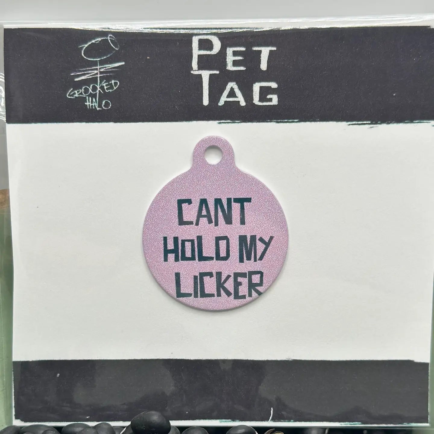 "Cant Hold My Licker" Metal Pet Tag Charm