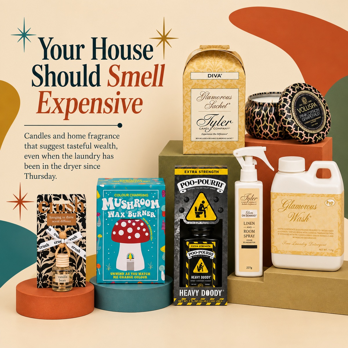 Candles, Home Fragrance and Laundry soap.