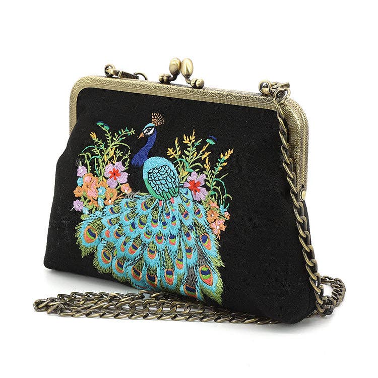 Peacock Kisslock Bag