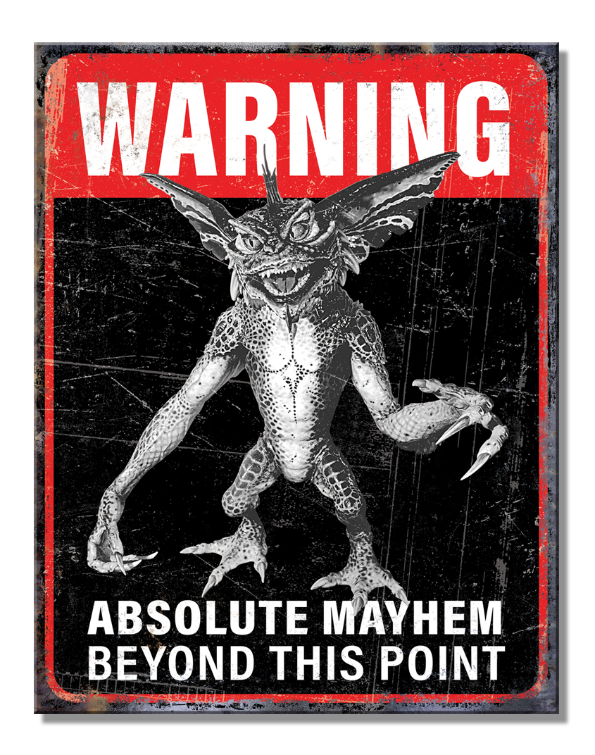 Gremlins Warning Tin Sign