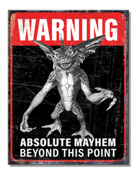Gremlins Warning Tin Sign