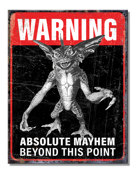 Gremlins Warning Tin Sign