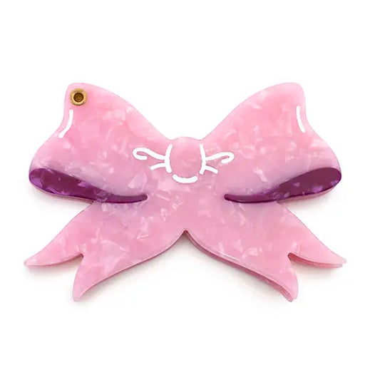 Swing-Hinge Folding Compact Mirror Ribbon Bow