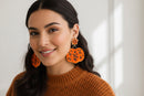 Jack-O-Lantern Seed Bead Earrings
