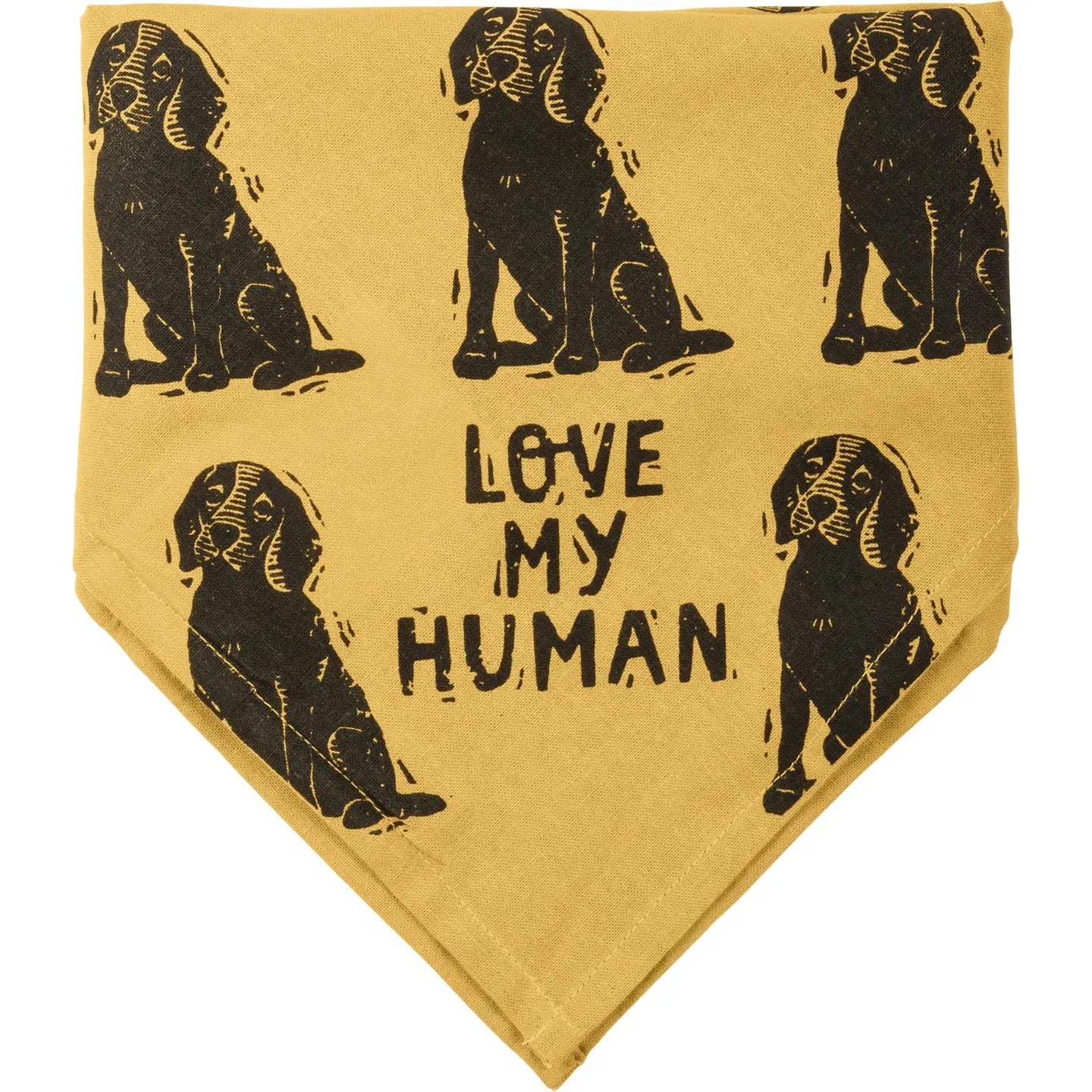 Beagle/Love My Human Large Pet Bandana