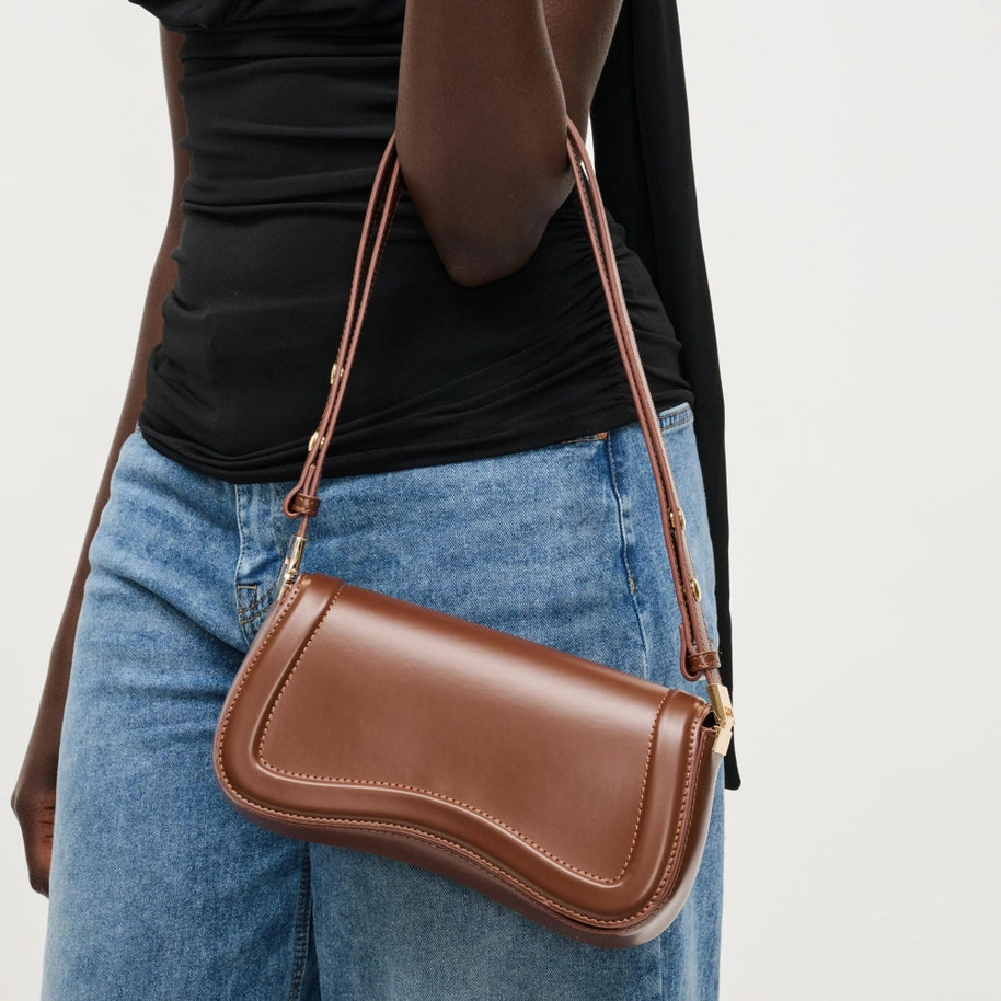 Wave Front Baguette Shoulder Bag