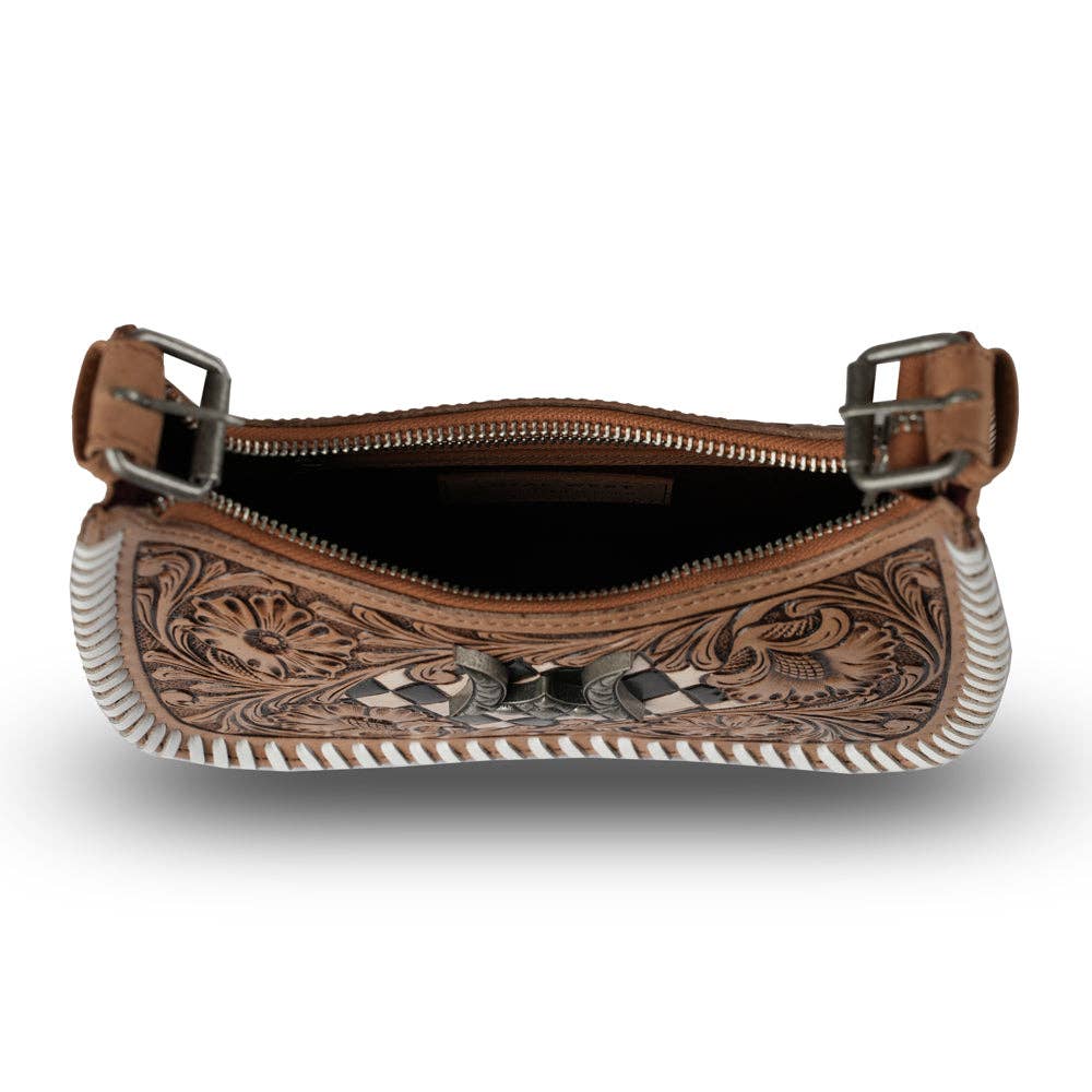 Handtooled Dannia Medium Purse Checkered Edition