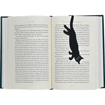 Curious Cat 'Hanging' Metal Bookmark