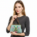 Frog in the Lily Pond Kiss Lock Bag