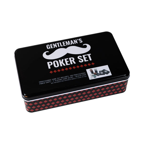 Men's Professional Poker in A Tin Cards & Chips Set