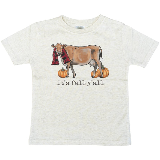 "It's fall ya'll" Country Fall Farm Cow Kid Clothing