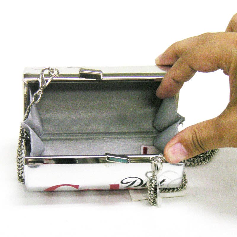 Diet Coke Can Bag Metallic Silver
