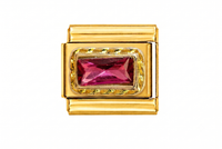Pink Gem Italian Charm