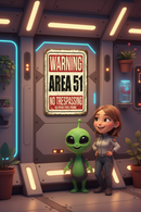 Magnet: Area 51 Metal wrapped with printed media