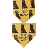 Beagle/Love My Human Large Pet Bandana