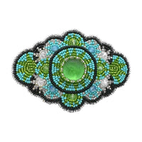 Large Beaded Mandala Seed Bead Barrette Hair Clip