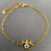18K Gold-Plated Evil Eye Bracelet