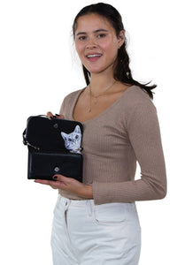 Peeking Cats Wallet in Vinyl Material