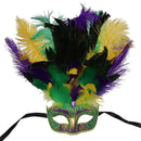 Mardi Gras Feather Masquerade Mask
