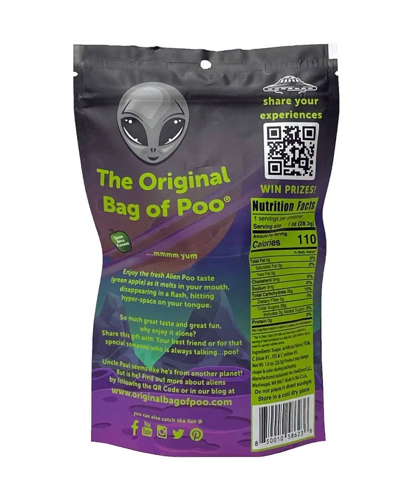 The Original Bag of Poo® (Alien Cotton Candy Poo)