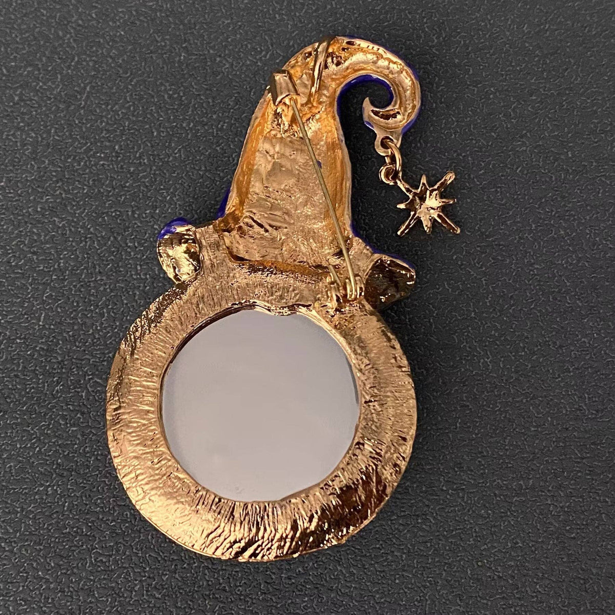 Enamel Moon with Magic Hat Brooch