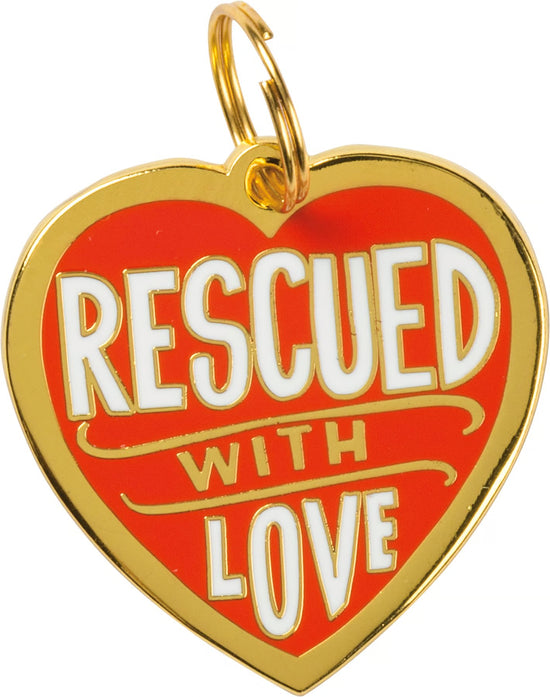 Rescued With Love Collar Charm