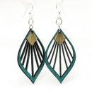 Fan Leaf Palm Wooden Earrings
