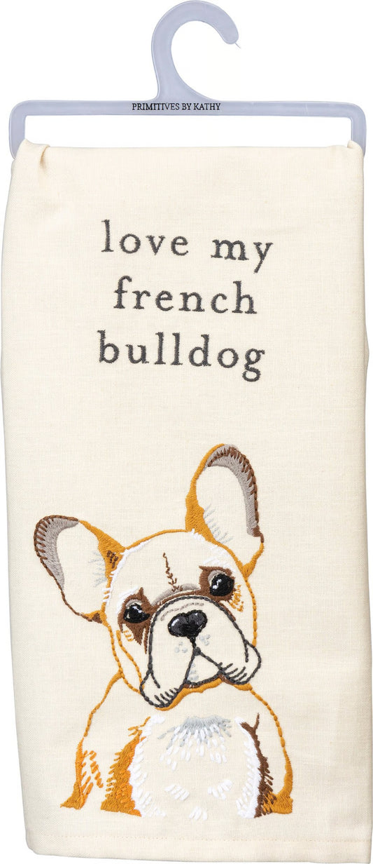 Love My French Bulldog Kitchen Towel
