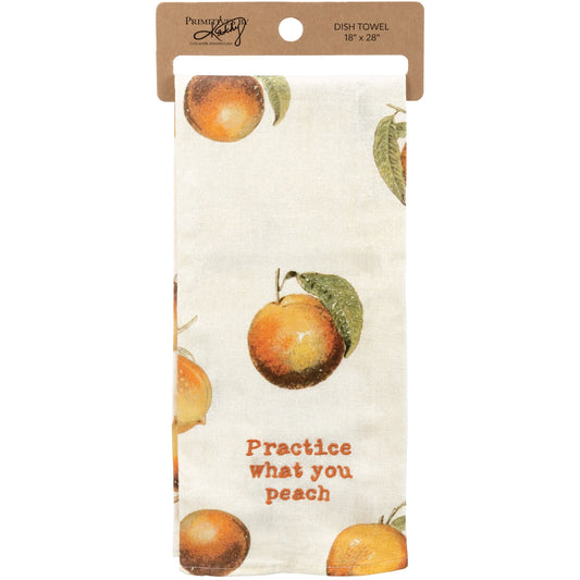 Practice What You Peach Kitchen Towel