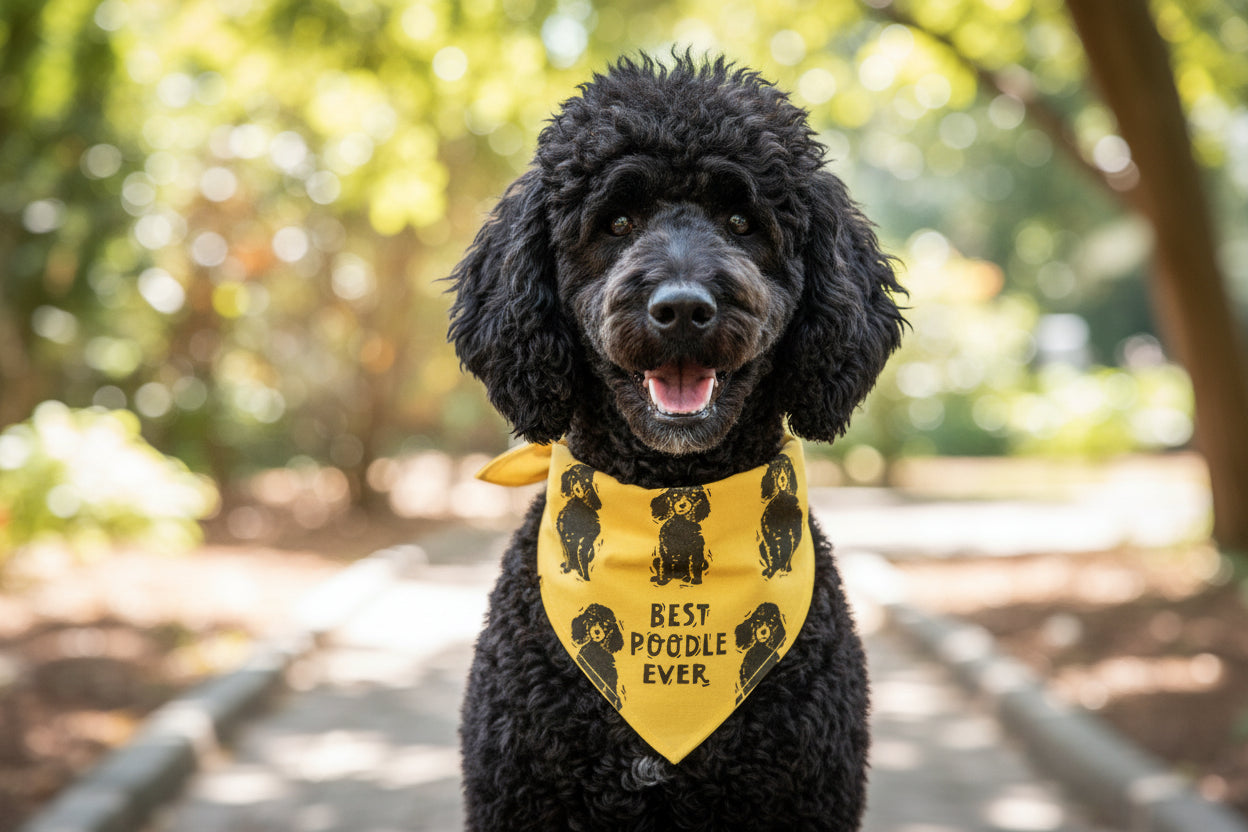 Poodle/Love My Human Large Pet Bandana