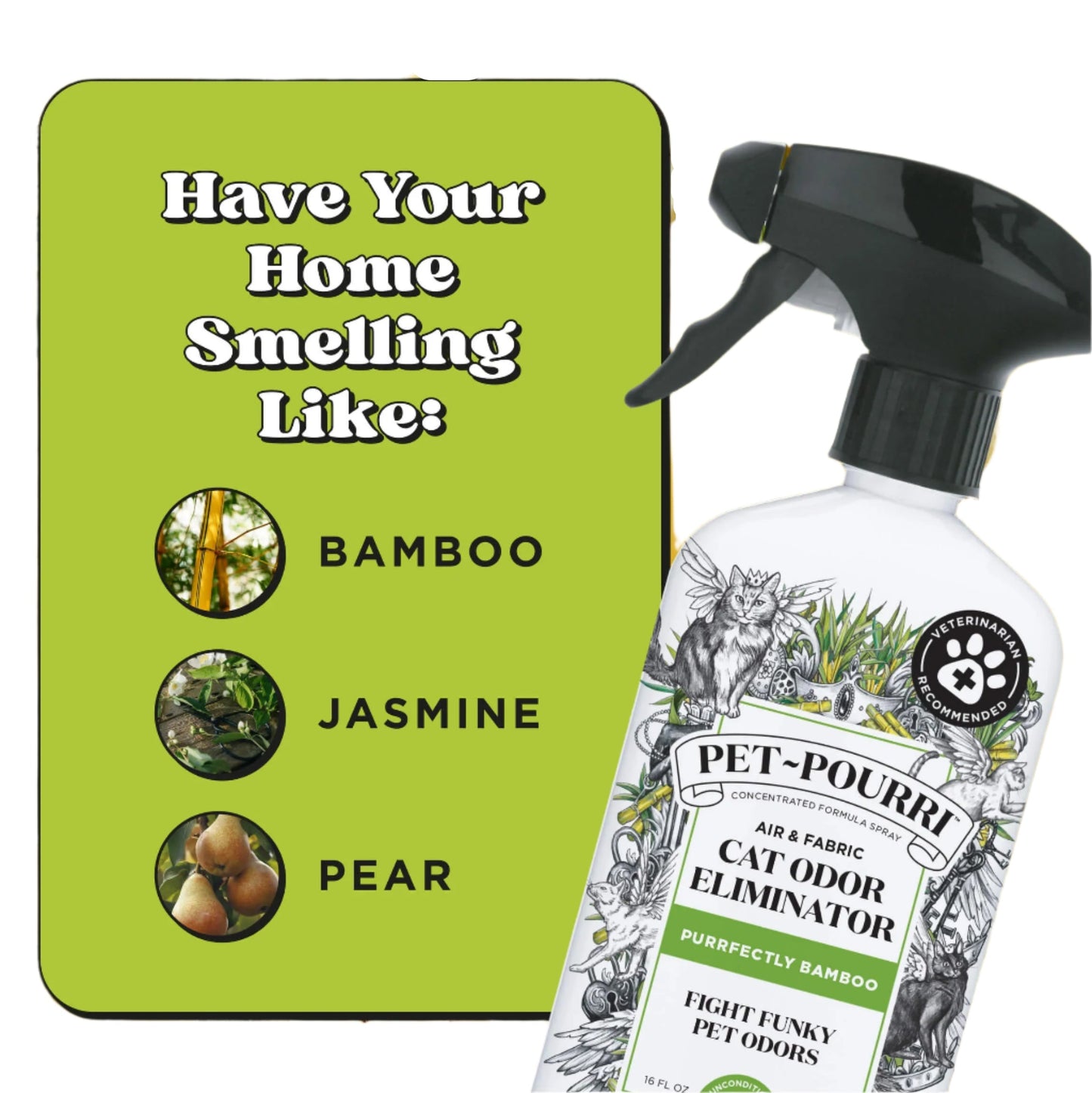 Pet-Pourri Cat Purrfectly Bamboo Air+Fabric Refresher 16oz