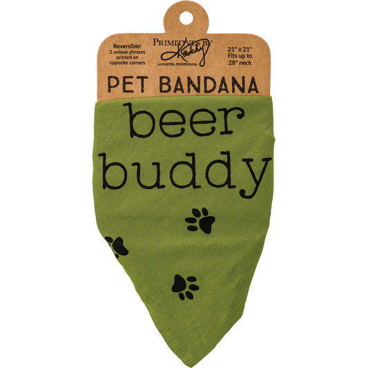 Here/Beer Buddy Large Pet Bandana