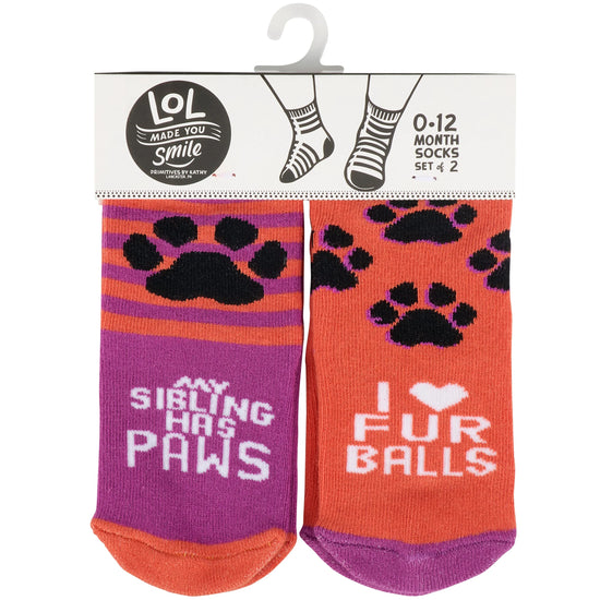 My Sibling Has Paws Baby Sock Set