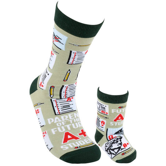 Parent/Future A+ Student Baby & Me Sock Set