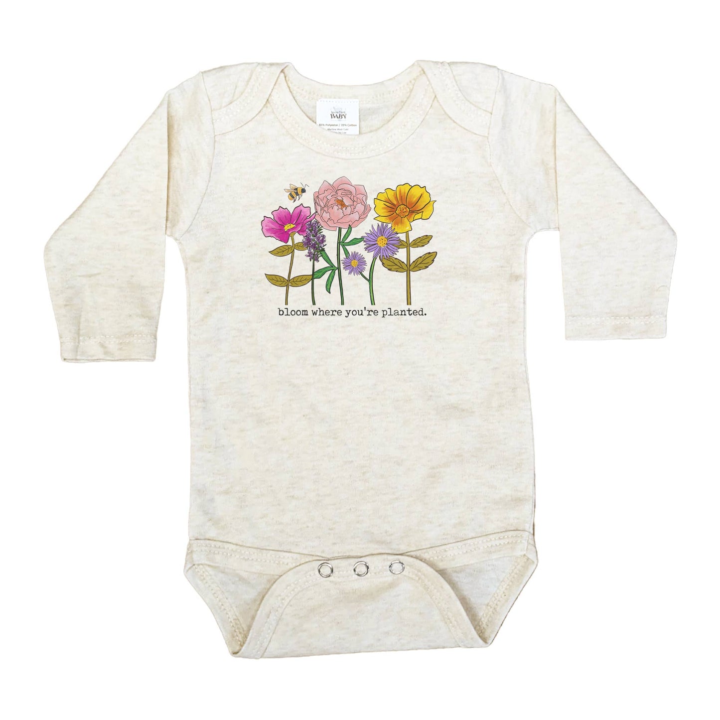 Bloom where you are planted Baby girl Spring Boutique Tee