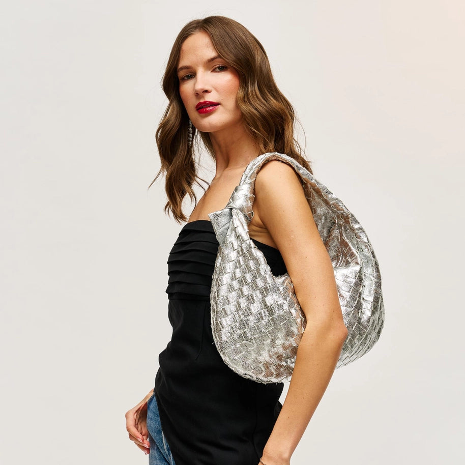 Metalic Woven Large Hobo Bag