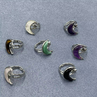 Moon &amp; Star Natural Stone Adjustable Ring