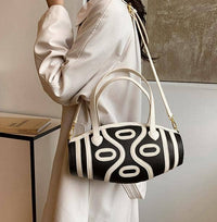 Geo Barrel Crossbody Bag Cylindrical Handbag