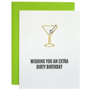Extra Dirty Martini Birthday - Paper Clip Letterpress Card