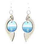 Ocean Pearl Wooden Earrings
