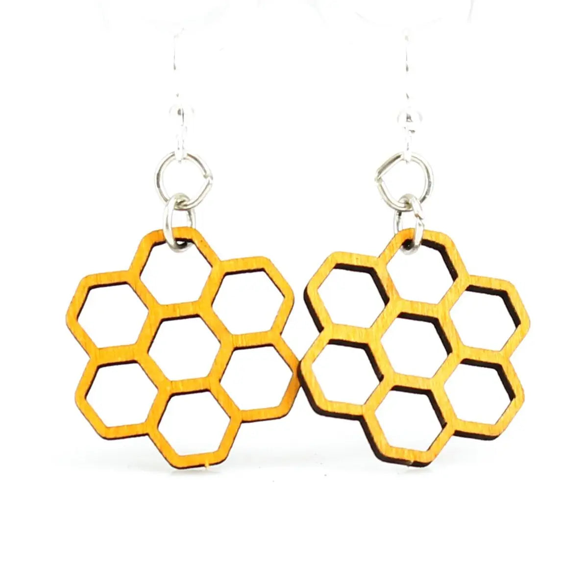 Honeycomb Blossoms Wooden Earrings
