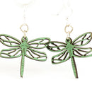 Dragonfly Blossoms Wooden Earrings